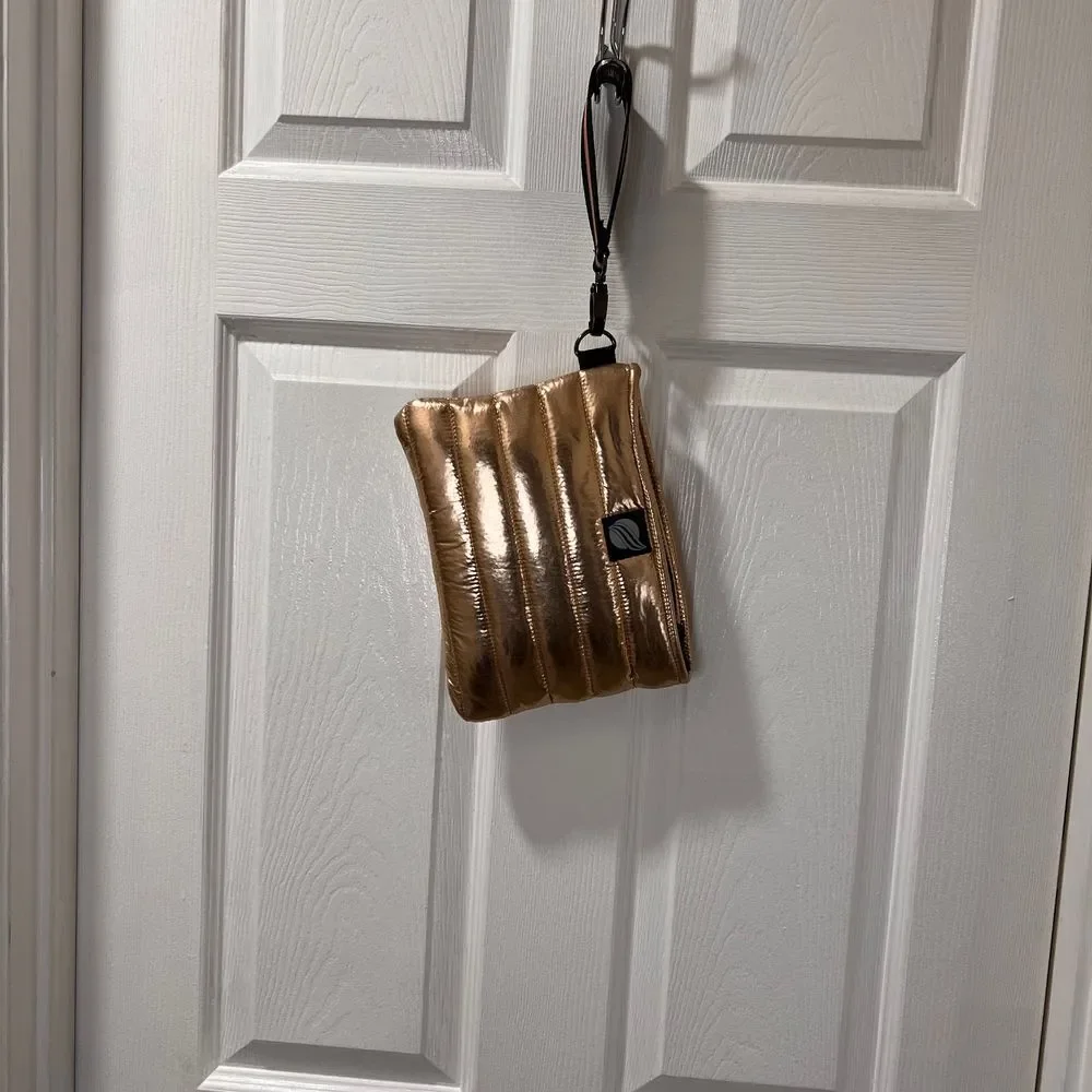 Think Royln Rose Gold Metallic‎ Quilted Wristlet